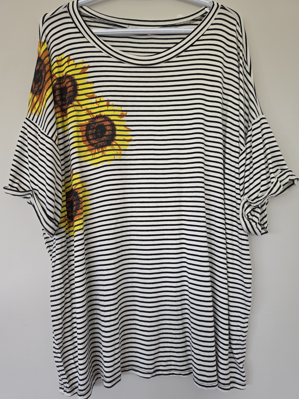 Striped Sunflower Tunic Top Blumin' Apparel Women's Size 3X